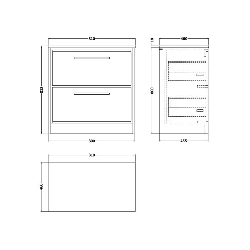 Tishay 810 mm Bathroom Vanity