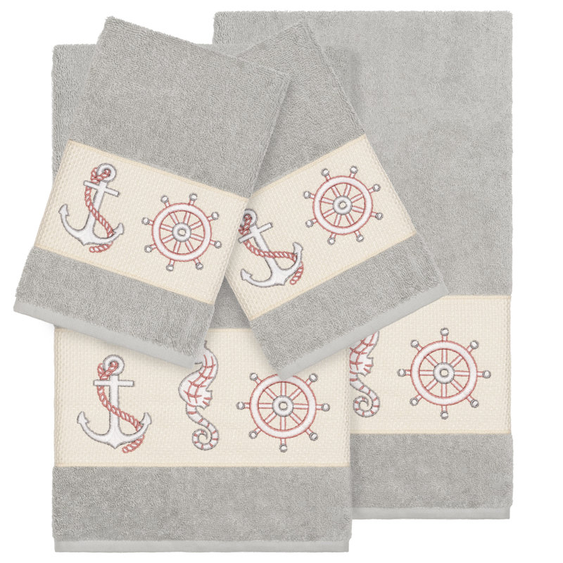 Easton 3-Piece Turkish Cotton Towel Set, Light Gray, 4 Pieces Towel Set