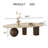 Laylla Modern 54" Coffee Table, White Sintered Stone Table-top, 3 Stainless Steel legs, Free form-2094501024