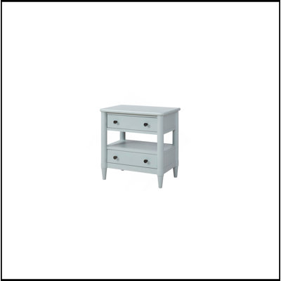 Table de chevet ouverte avec 2 tiroirs
