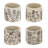 Set Of 4 Sand And Cement Planters With Botanical Motifs