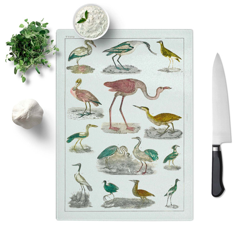 Glass Flightless Birds Xxxvii by Oliver Goldsmith Chopping Board, 39 cm W x 28.5 cm L