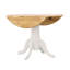 Table de salle à manger ronde naturelle brun et blanc avec abattant