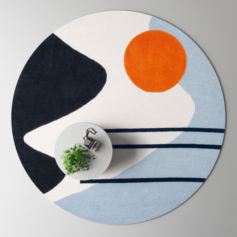 Felipe Wool Abstract Indoor Rug, Round 10'