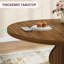 Table de salle à manger extensible ronde de 47 à 63 po pour 4 à 8 personnes, table de cuisine en bois extensible Farmhouse avec pieds extra larges, structure en métal, peu encombrante pour les appartements-910421963