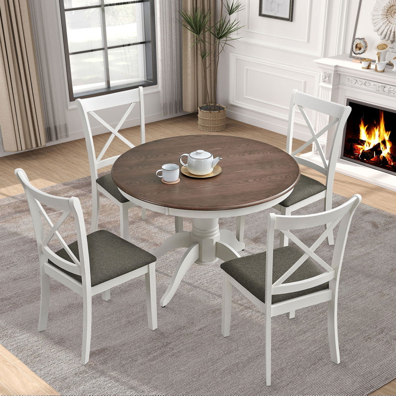 Gracie Oaks 5 - Piece Wooden Round Dining Set - Wayfair Canada