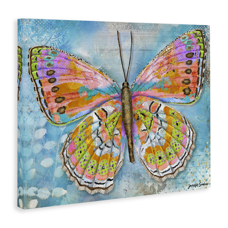«Celebration Butterfly Wings», art mural sur toile par Jennifer Lambein, H 16 po x l 20 po