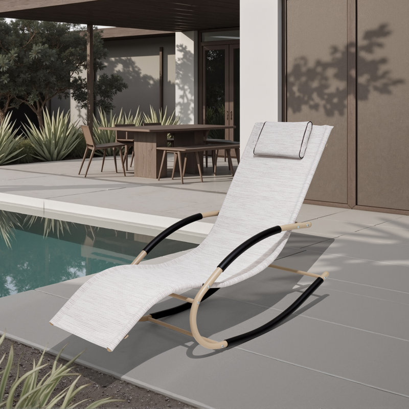 Adwick Outdoor Chair, Light Gray, Beige/Black