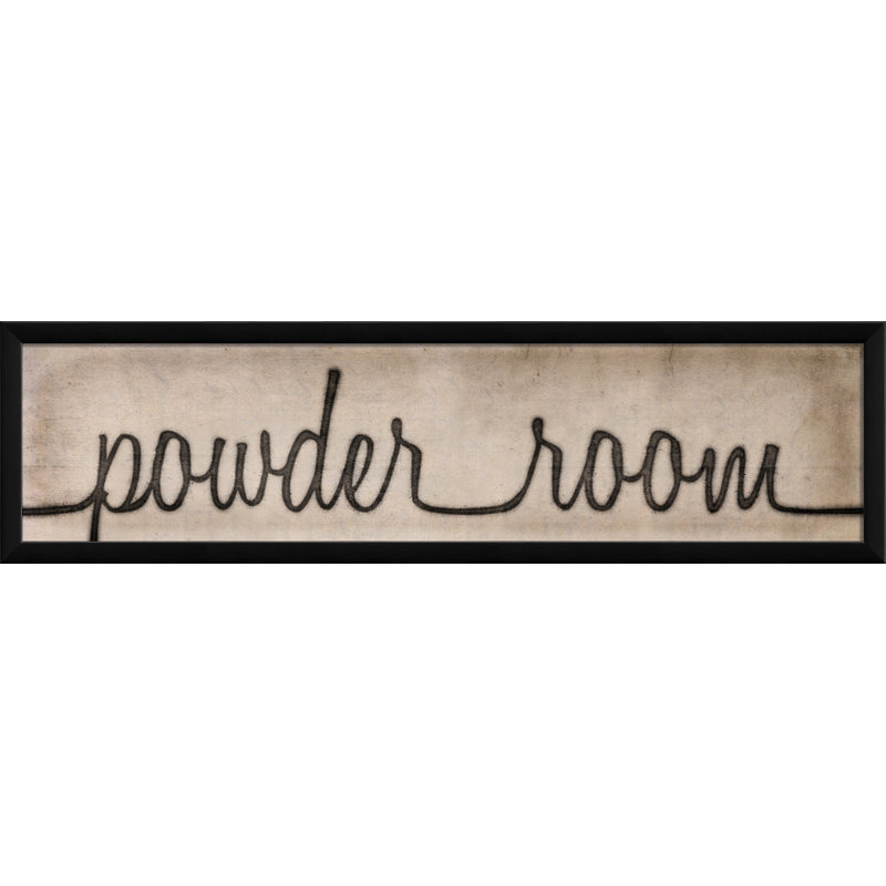 «Powder Room Sign», art textuel encadré