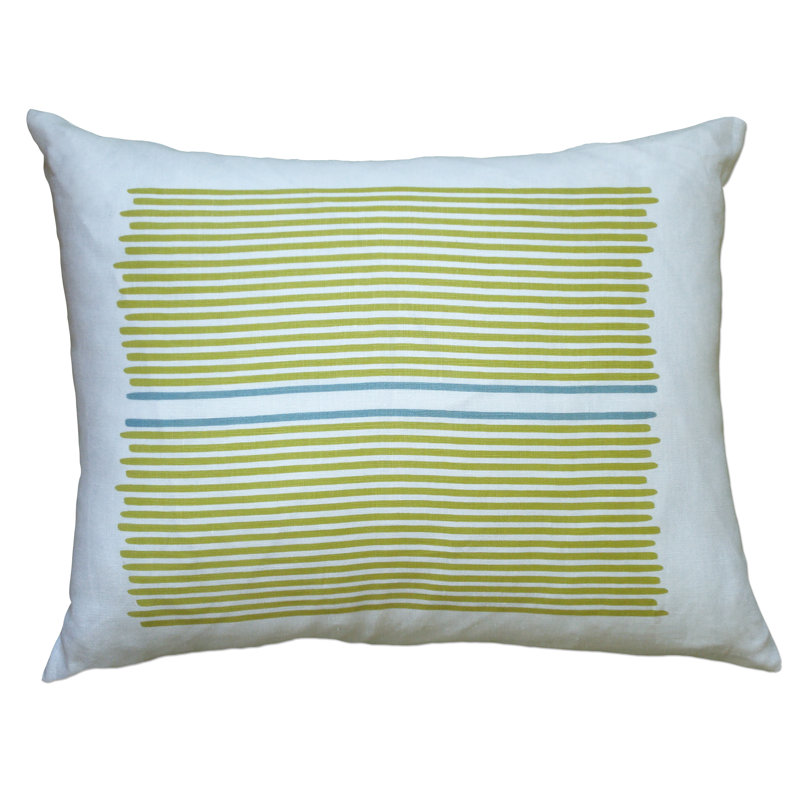 Louis Stripe Linen Lumbar Pillow, Yellow / Blue Stripe