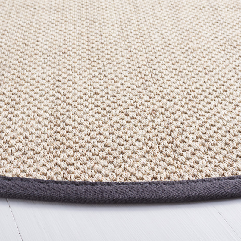 Tapis marbre sisal / gris foncé, Rond 6 pi