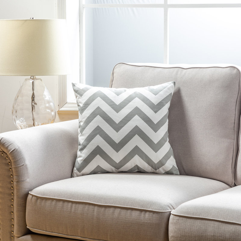 Chevron Reversible Throw Pillow, Light Gray Chevron, No Fill