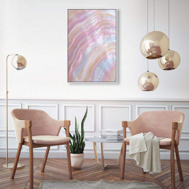 Blush Seashell Print by Oliver Gal, 55"H x 37"W, White Floater Frame