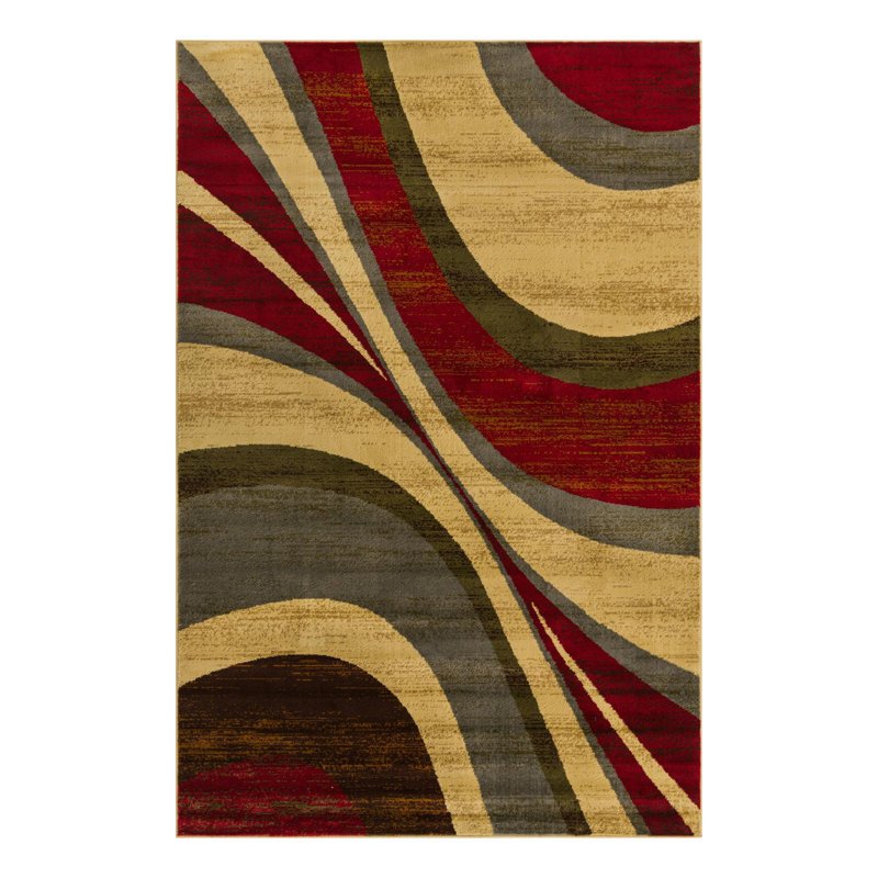 Ivetta Performance Abstract Indoor Rug, Rectangle 6'1" x 9'
