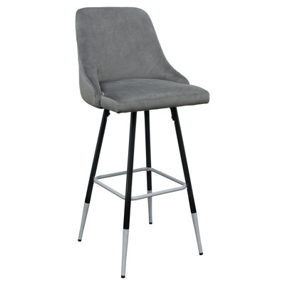 Darmstadt Yes Upholstered Suede Bar Stool with Steel Frame