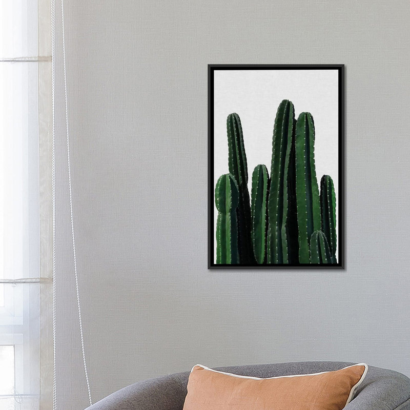 " Cactus I " by Orara Studio, 26" H x 18" W x 1.5" D, Black Framed Canvas, No Matte