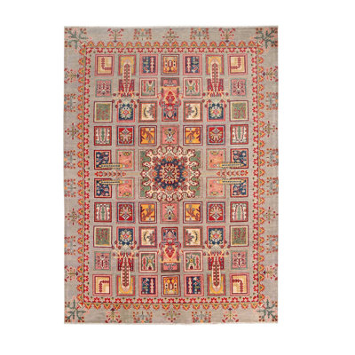 Hand Knotted Wool Floral Rug