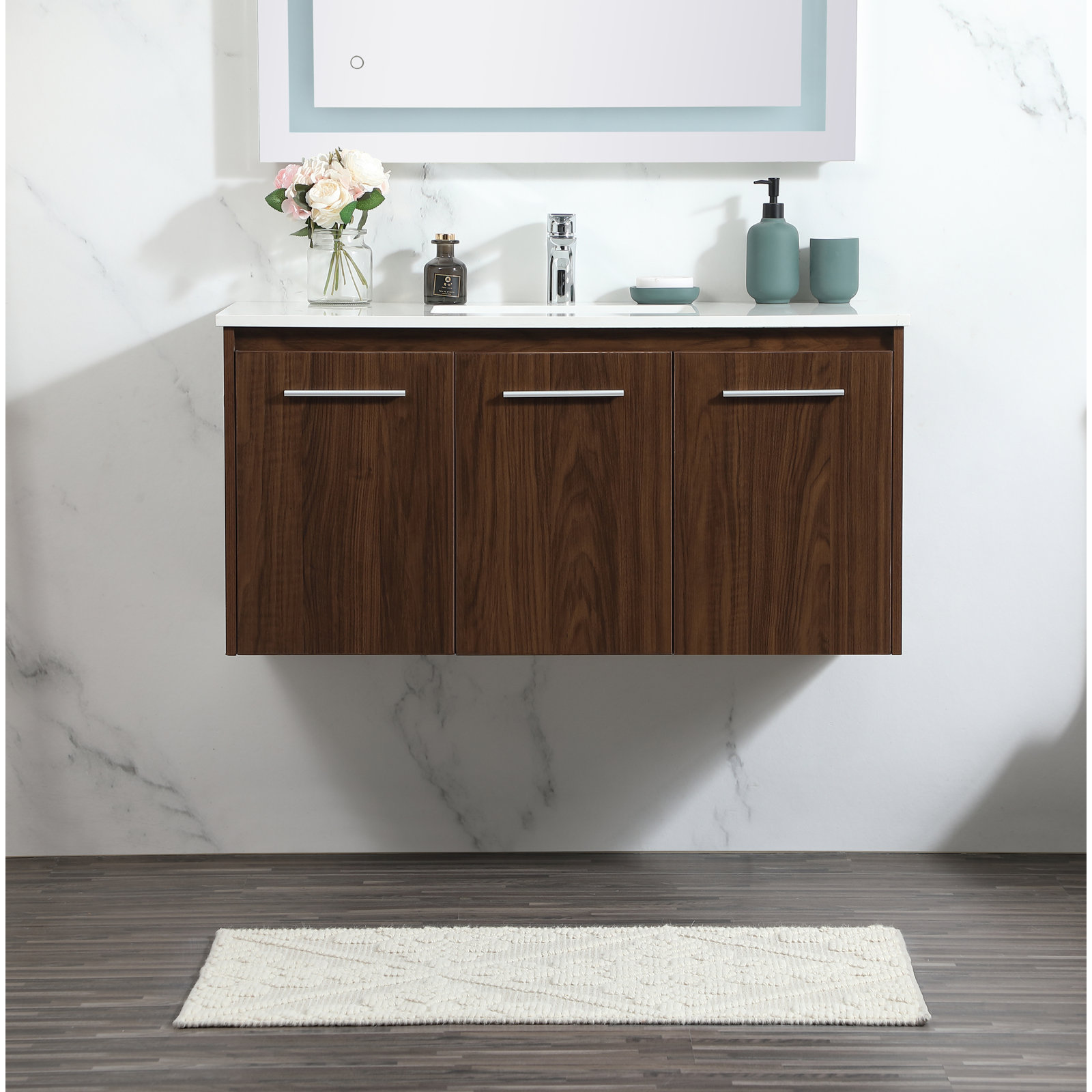 Goodfellow 39.76'' Single Bathroom Vanity, Walnut