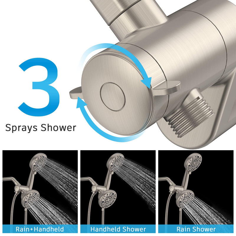Tub And Shower Faucet Set, Dual Shower Head With Bathtub Faucet Set, Single-handle Control Shower Valve And Trim Kit