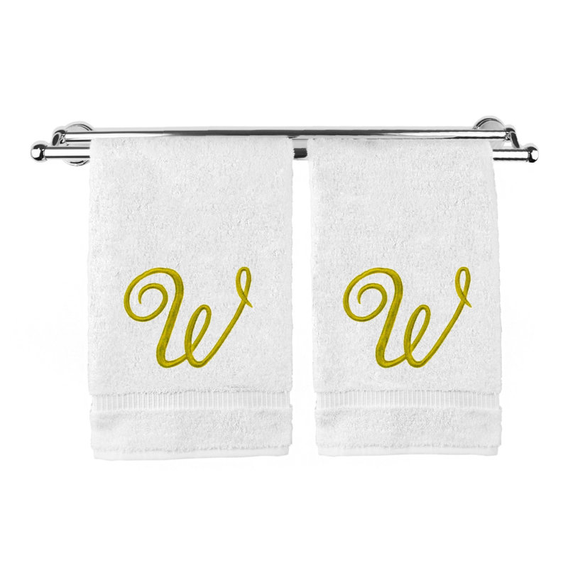 Super Plush Hand Towel, White/Gold, W