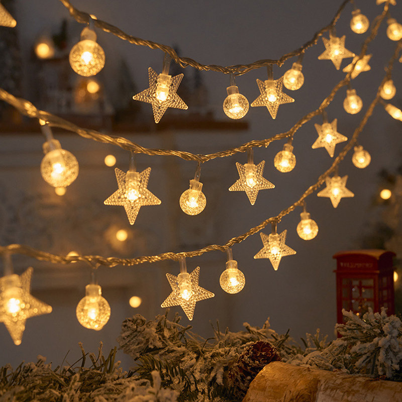 2pcs 33FT string lights, 80LED warm white USB plug-in decorative lights, suitable for gardens, Christmas, weddings, parties