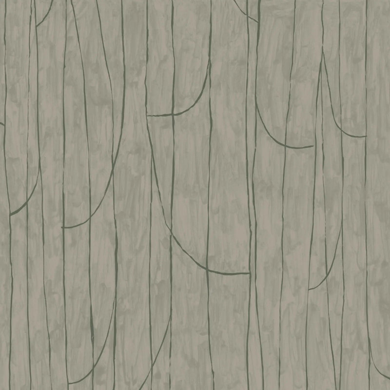 Lingering Lines - Wallpaper, Green Tuape, Peel & Stick
