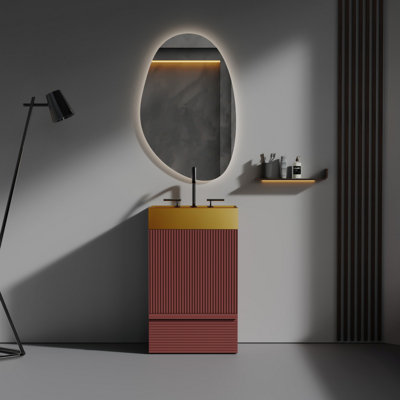 Bathroom Vanity With Stainless Steel Sink, Freestanding Bathroom Cabinet For Bathroom, Modern Bathroom Vanity With Storage