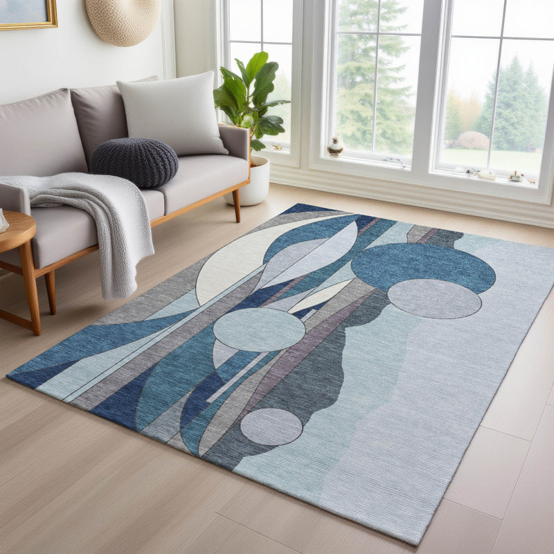 Machine Washable Indoor/Outdoor Brenden ACN2252 Modern Rug, Rectangle 3' x 5'
