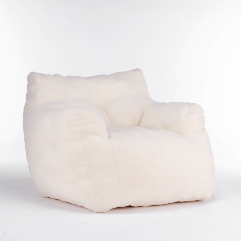 Almon Upholstered Armchair, Ivory Teddy Fabric