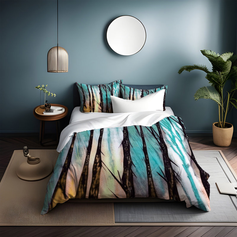 Polyester Abstract Duvet Cover, Twin Duvet Cover + 1 Queen Sham