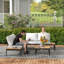 Outsunny 4 Piece L Shaped Garden Furniture Set 4 Seater Corner Sofa-564803745