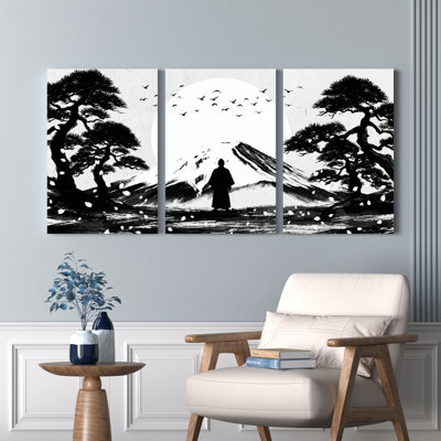 Paysage zen japonais, reproduction d'art sur toile tendue sur toile, ensemble de 3, pour salon, chambre à coucher, décoration intérieure
