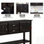 Console en bois massif avec 2 tiroirs, armoires et tablette inférieure pour un rangement spacieux et une présentation élégante dans le salon, la cuisine ou la salle à manger-129937442-129937445