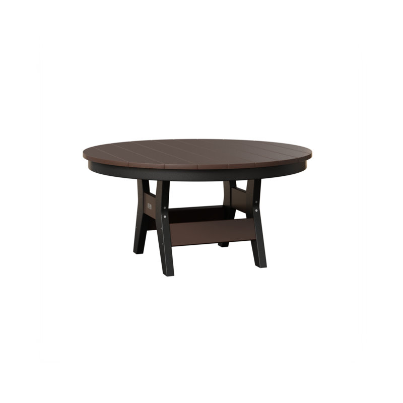 Harbor Outdoor Round Coffee Table, Chocolate Brown, Black