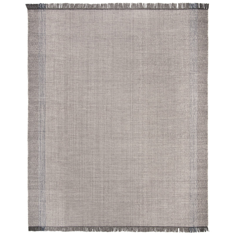Tapis rayé en coton tissé à la main Zoltan, Rectangle 9 pi x 12 pi