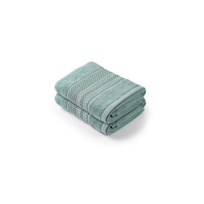Luxury Hand Towel Set (2 Pieces), 100% Cotton, 19.7 x 35.4 inches | Soft & Absorbent, 450 g/m² | Elegant Green Color, Perfect for Bathroom or Spa | Machine Washable, Easy Care, Durable & Stylish