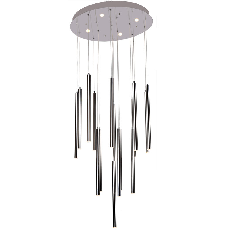 Lustre suspendu en cristal 16 lumières Modern, Chrome