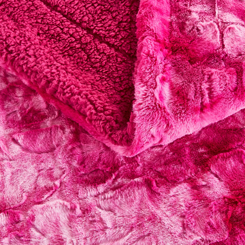 Couverture tissée , L 66 po x L 90 po, Rose