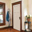 Porte d'entrée pré-suspendue en fibre de verre 3 panneaux Craftsman Shaker-37149431-37149429-37149430