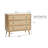 Zandra 35.4'' W Rattan 3-Drawer Dresser, Mid-Century Modern Wood Storage Chest