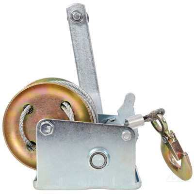 800LBS Hand Winch,with 32.8FT Steel Cable,Galvanized Shell,3.1:1 Gear Ratio Portable Winch,Two-Way Ratchet,Manual Operated Hand Crank Winch for Trailer, Boat or ATV Towing