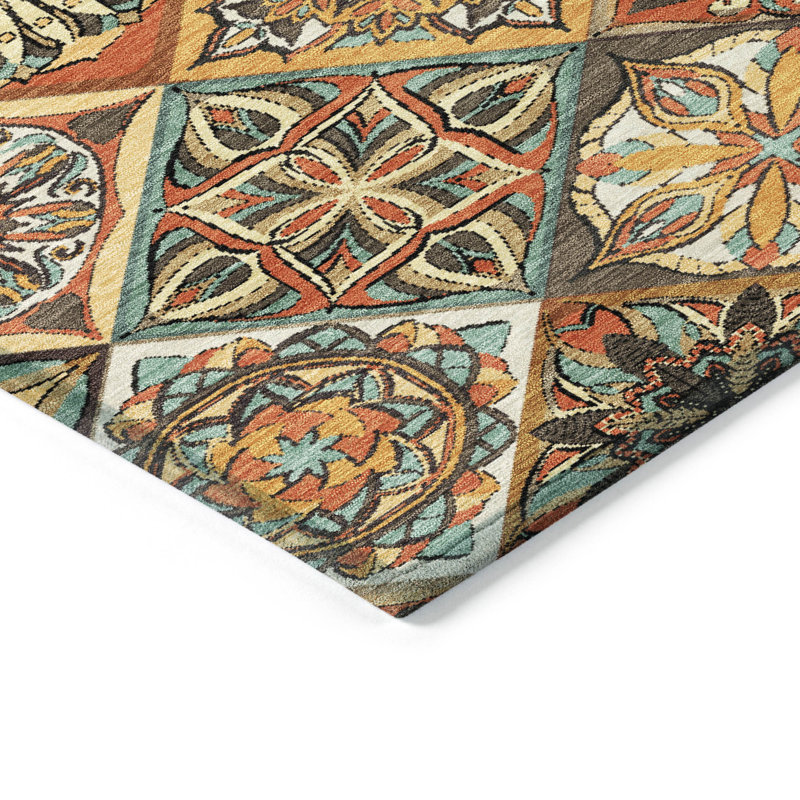 Machine Washable Indoor/Outdoor Boruta ACN2256 Panels Rug, Rectangle 8' x 10'