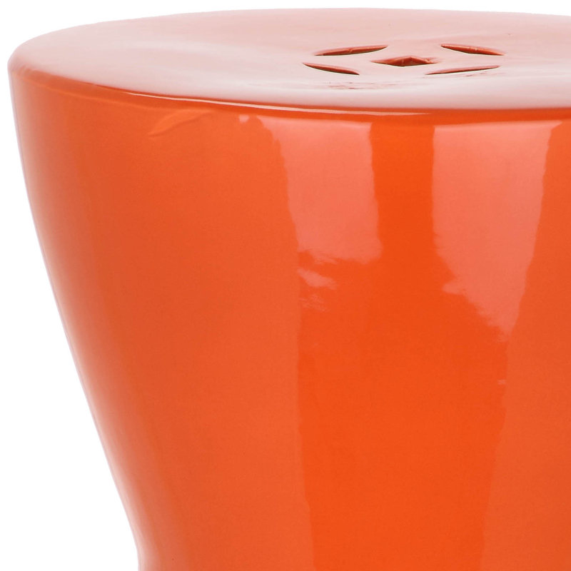 Tabouret de jardin en céramique Almeric, Orange