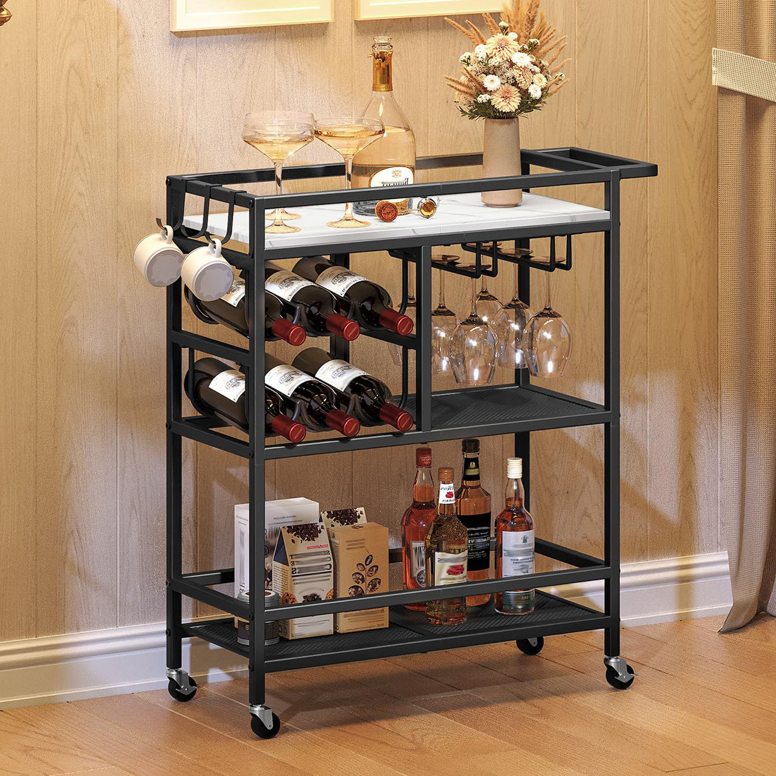 Mercer41 Zamya Metal Bar Cart | Wayfair