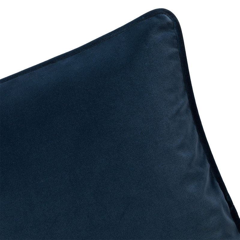DIVAN Velvet Pillow Cover & Insert, Navy, Square 18"
