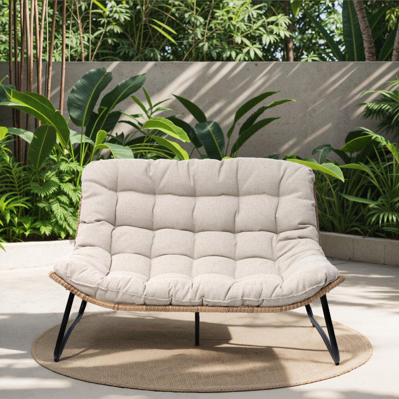 Causeuse de patio de 53,15 po de largeur Lelsie, Beige