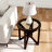 simple glass coffee table, tempered glass coffee table solid wood base round transparent glass top-113652214