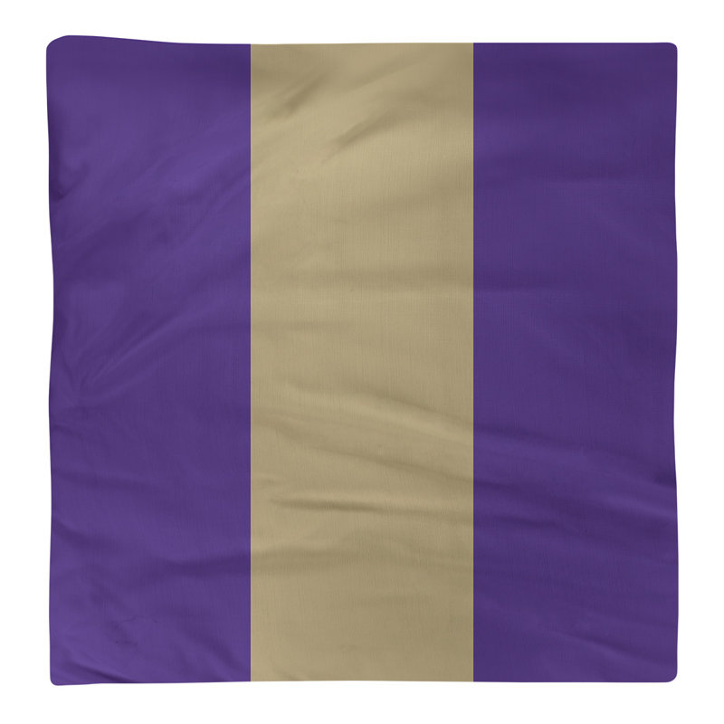 Striped Square Napkin, Purple/Gold/Purple, Cotton Twill, 10" H x 10" W x 0.25" D