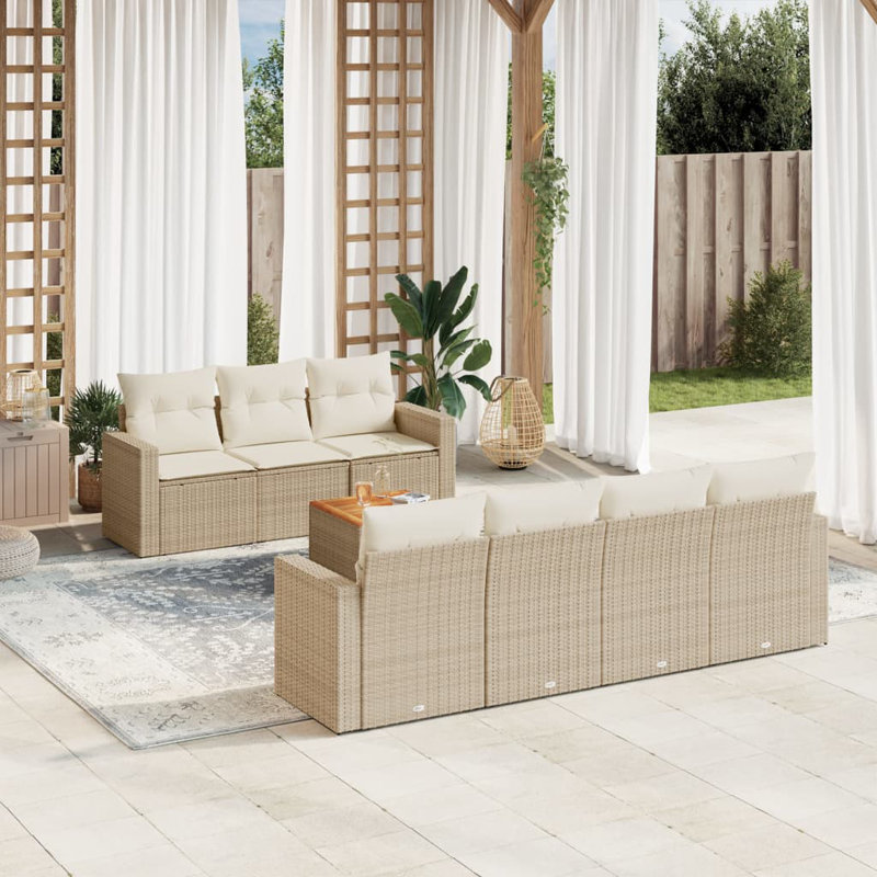 Ensemble de canapé de jardin Vidaxl beige, blanc crème