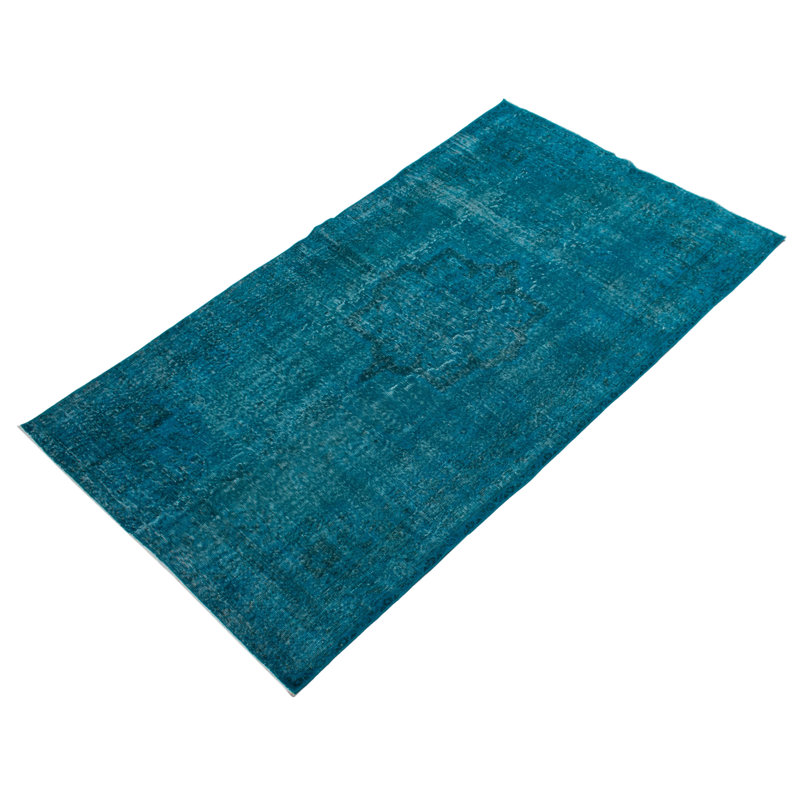 Tapis turquoise à transition de couleur 4 pi 9 po x 8 pi 6 po
